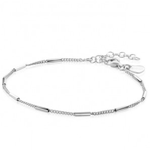 ZINZI zlv. armband gourmet met staafjes dun - 3223526