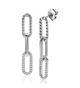 ZINZI zlv. oorstekers 3 paperclip schakels fant/zirk. - 3223528