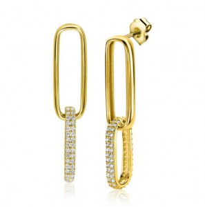 Zinzi zlv.oorhangers gg.verg.papreclip 2 grote schakels zirc - 3223553