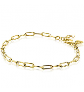 ZINZI zlv. armband geelverg. paperclip schakels 4 mm - 3223556