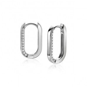 Zinzi zlv. klapcreolen ovaal zirc. 20x2.5mm - 3223559
