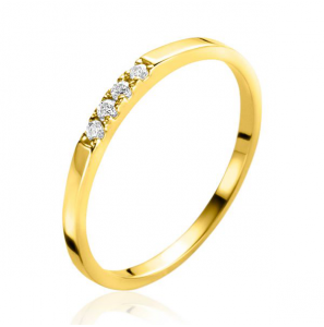 ZINZI GOLD rijring met 4x zirkonia mt. 56 - 3223592