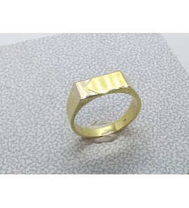Goud herenring bicolour techthoek mt. 20 - 3223607