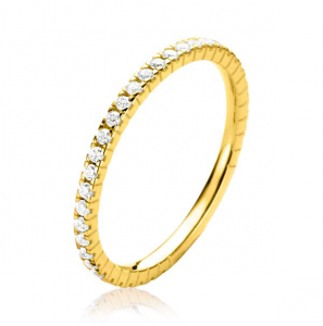 ZINZI GOLD rijring bezet met zirconia's mt. 56 - 3223588