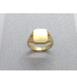 Goud heren ring achtkant mt. 21½ - 3223594
