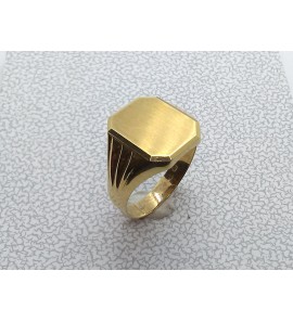 Goud heren ring achtkant mt. 20½ - 3223596