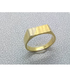 Goud herenring bicolour rechthoek mt. 20 - 3223608