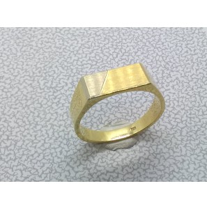 Goud herenring bicolour rechthoek mt. 20 - 3223608