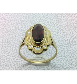 Goud dames ring met ganaat mt.17½ - 3223619