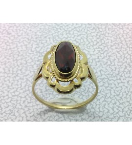 Goud dames ring met ganaat mt.18½ - 3223620