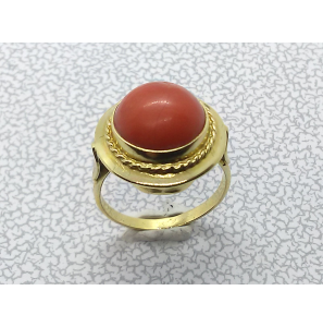 Goud dames ring met bloedkoraal mt.16¢ - 3223623