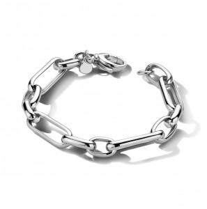 Zilver RH armband paperclip ronde buis 9 mm 19 cm - 3223683