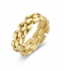 Goud dames ring flex 6 mm mt. 18½ - 3223736