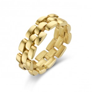 Goud dames ring flex 6 mm mt. 18½ - 3223736