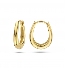 Goud klap-creolen rechthoek bol aflopend 15.5x3 mm - 3223740