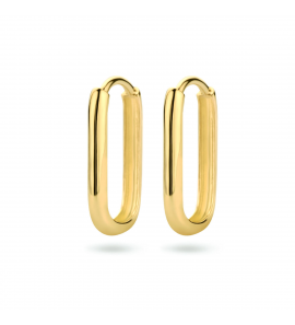 Goud klap-creolen rechthoek bol  16x2 mm - 3223741