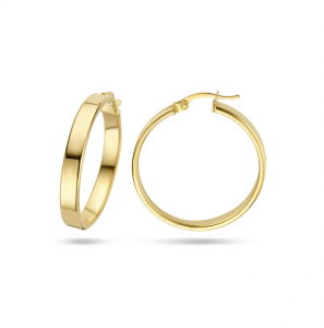 Goud klap-creolen rechthoek 27.5x4 mm - 3223743