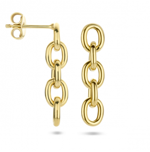 Goud oorhangers schakelmotief 5.5 mm 2.3 cm - 3223748