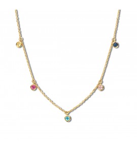 Goud anker collier 0.8 mm met hangers kleur zirkonia's 40-42-44 cm - 3223753