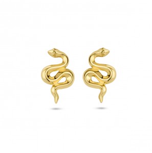 Goud oorstekers slang 4.5x7.5 mm - 3223759