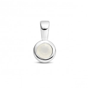 Zilver RH geboortesteen hanger 5.5 mm Juni Maansteen 0.35 ct - 3223791