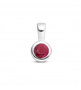 Zilver RH geboortesteen hanger 5.5 mm Juli Robijn 0.33 ct - 3223792