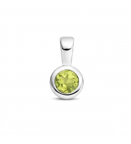 Zilver RH geboortesteen hanger 5.5 mm Augustus Peridoot 0.30 ct - 3223793