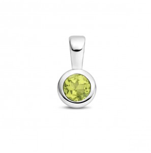 Zilver RH geboortesteen hanger 5.5 mm Augustus Peridoot 0.30 ct - 3223793