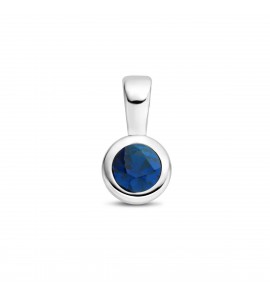 Zilver RH geboortesteen hanger 5.5 mm September Saffier 0.33 ct - 3223794