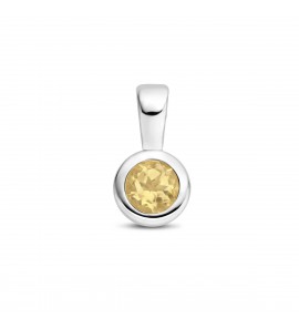 Zilver RH geboortesteen hanger 5.5 mm December Tanzaniet 0.29 ct - 3223796