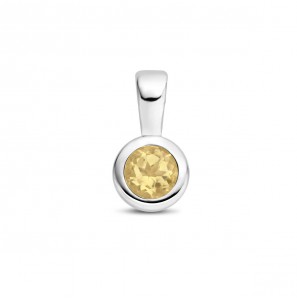 Zilver RH geboortesteen hanger 5.5 mm December Tanzaniet 0.29 ct - 3223796