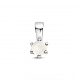 Zilver RH geboortesteen hanger 4 mm Juni Maansteen 0.35 ct - 3223803