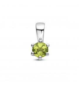 Zilver RH geboortesteen hanger 4 mm Augustus Peridoot 0.30 ct - 3223805