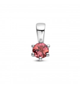 Zilver RH geboortesteen hanger 4 mm Oktober Toermalijn 0.29 ct - 3223807