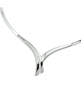 Zilver RH choker met schakels en tussenstuk / zirconia 43 cm - 3223813
