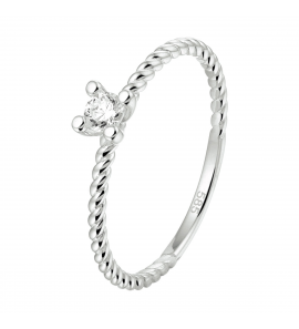 Goud wit dames aanchuifring tors met zirkonia 3 mm mt. 17¥ - 3223854