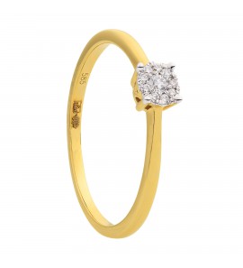 ID dames ring antaurage met diam/bril 0.12 crt. mt. 17½ - 3223864