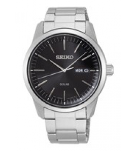 Seiko heren solar ss bracelet zwart 100m wr - 3223877