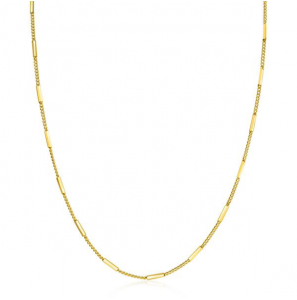 ZINZI zlv. collier gg.verg. dun gourmet met staafje - 3223894