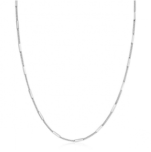 ZINZI zlv. collier dun gourmet met staafje - 3223895