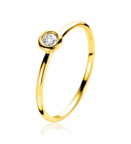 ZINZI GOLD ring zirconia in gladde zetting mt. 54 - 3223898