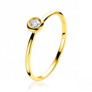 ZINZI GOLD ring zirconia in gladde zetting mt. 54 - 3223898