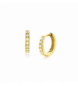 ZINZI Gold klapcreolen met zirkonia 12x1.7 mm - 3223900