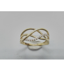 Goud dames ring met zirkonia's mt. 18 - 3223909