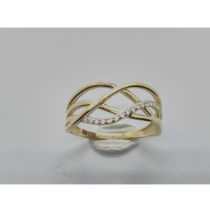 Goud dames ring met zirkonia's mt. 18 - 3223909
