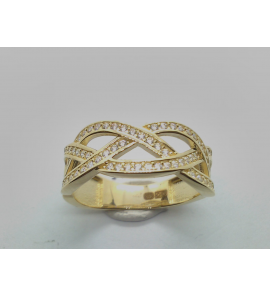 Goud dames ring met zirkonia's mt. 18 - 3223912