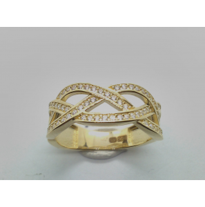 Goud dames ring met zirkonia's mt. 18 - 3223912