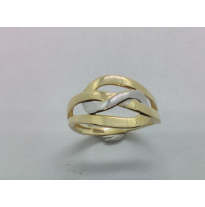 Goud bicolour dames ring mt. 16,5 - 3223916