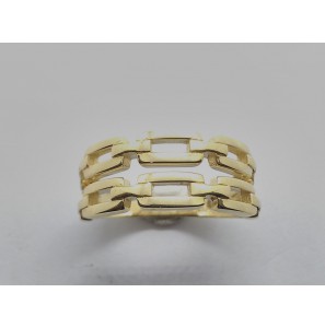 Goud dames ring dubbel schakel motief mt 17¼ - 3223917