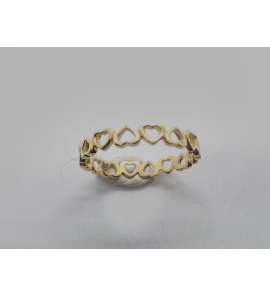 Goud dames ring "rondom hartjes" - 3223920